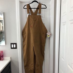 Dickies Women’s Bib Overalls Dark Beige 2X